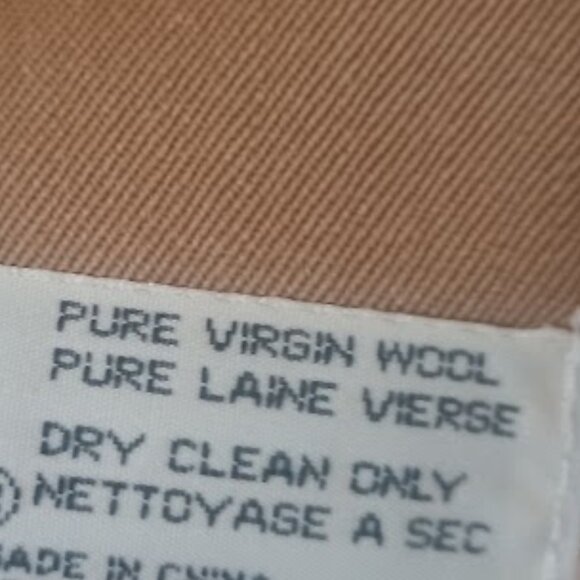 Beige Wool Blend Spring Fall Coat Jacket Fits Size Medium Large - Picture 4 of 5